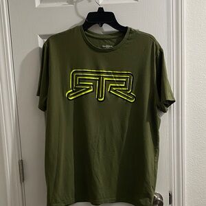 Goodfellow & Co Olive Green Tee with Neon Yellow Graphic